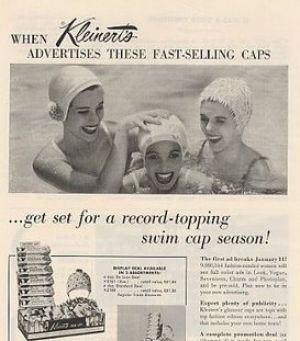vintage bathing suit - www.myLusciousLife.com - 1956 ad for swimming caps.jpg
